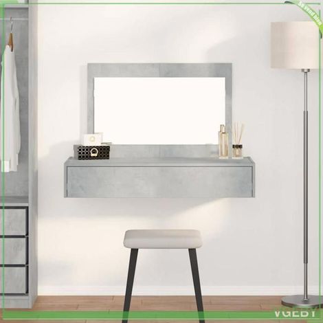Table de maquillage - ABI - Gris - Bois d'ingénierie - 100 x 40 x 70 cm (1/5)