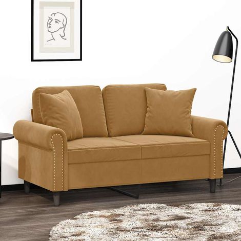 vidaXL Cojines decorativos 2 uds terciopelo marrón 40x40 cm (1/5)