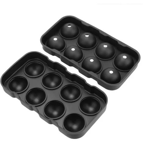 Moule à glace en silicone noir pour 8 boules de glace rondes (1/5)
