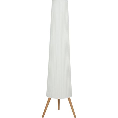 Lampada da terra LED dimmerabile in legno con treppiede bianco 46 x 46 x 153 cm (1/5)