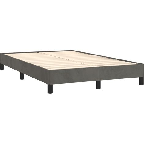Vidaxl – Cadre de lit 120x190 cm en velours gris foncé – Structure robuste avec lattes en contreplaqué – Pour matelas 120x190 cm (1/5)