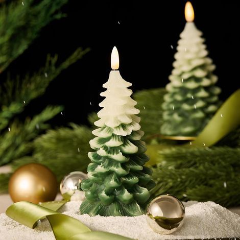 Konische Duftkerze in Form eines Weihnachtsbaums – ideal für Kamine und Esstische – 2er-Set, 7,5 x 12,5 cm (1/5)