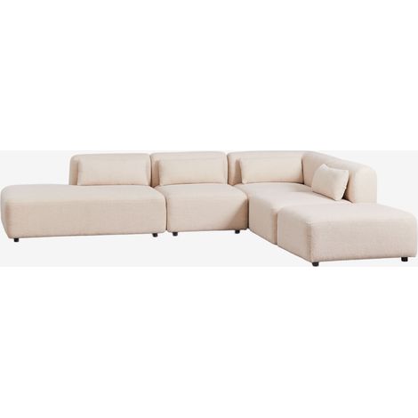 Sofá modular esquinero de 4 piezas con diván izquierdo y puff Fogler SKLUM             
