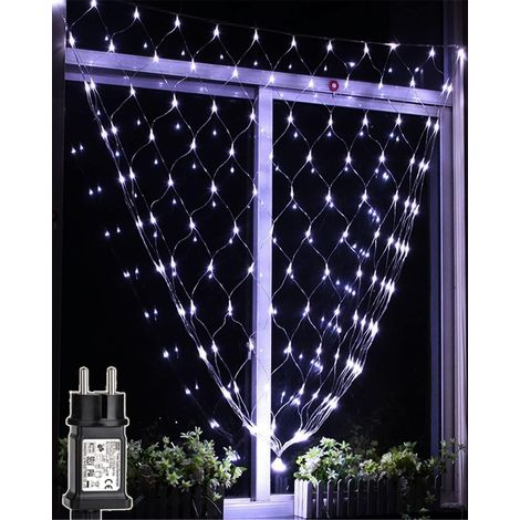 Filet Lumineux Noel Exterieur 3m  2m Guirlande Lumineuse Exterieur avec Minuterie, 8 Modes Lumiere Noel Étanche Guirlande Lumineuse Filet pour Intérieur Extérieur