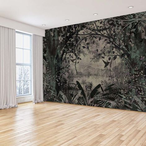 Papier peint panoramique arbre paysage ancien – Papier intissé – Dimensions 0,52 x 18,90m – Facile à poser – Non raccordable – Hxadeco (1/5)
