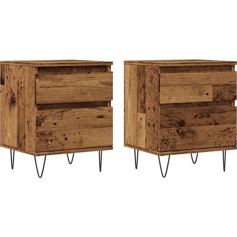 Maison Exclusive - Nachttische 2 Stk. Altholz-Optik 40x35x50 cm H