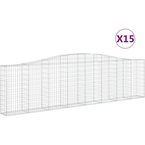 Maison Exclusive - Paniers à gabions arqués 15 pcs 400x30x100/120 cm Fer galvanisé