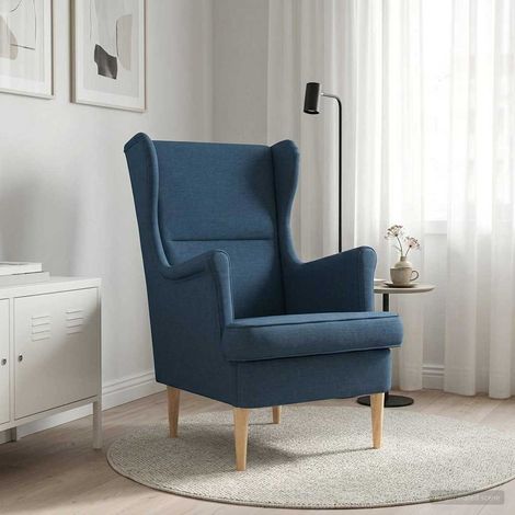 vidaXL fauteuil Bleu tissu