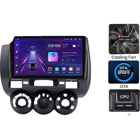 Lettore multimediale per auto, supporto per comandi al volante, dimensioni del display, compatibile con i sistemi smart car Honda Fit Jazz City 2002-2007, V1 Plus (2GB-32GB) - A (1/2)