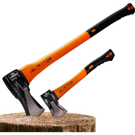 Hand Axe Set Wood Log Splitting Fibreglass with Cutting Edge Protection (1/5)
