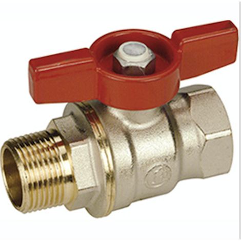 Valvola a sfera, attacchi F-M maniglia a farfalla passaggio totale sfera Dado Giacomini R914 1/4"