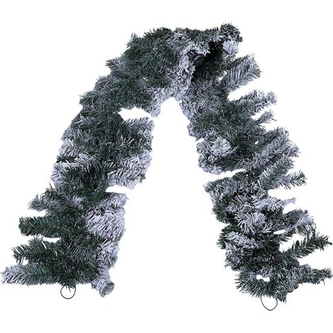 Guirlande de noël artificielle 6 pieds, Faux pin de neige Dense floqué d'hiver pour cheminée, escalier, décoration intérieure et extérieure (1/5)