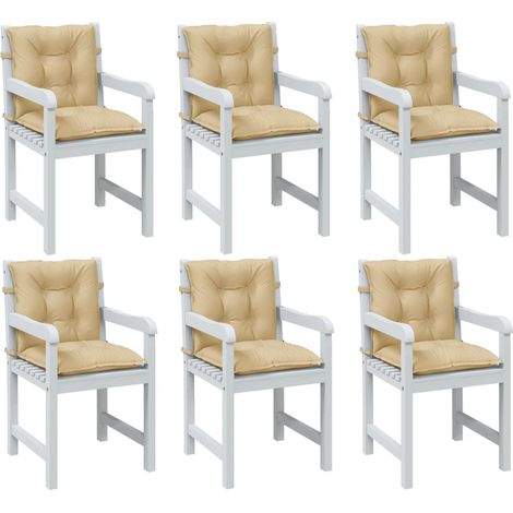 Niedriglehner-Auflagen 6 Stk. Melange Beige 100x50x7 cm Stoff