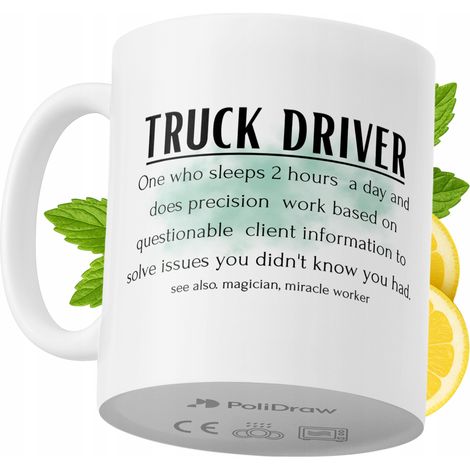 Lustiger Kaffee- oder Teebecher für LKW-Fahrer mit witzigem Textdesign – ideal für Geburtstage, Namenstage, Feiertage und besondere Anlässe. Hochwertiger Becher für Zuhause, Büro und Arbeit. Farbe: We