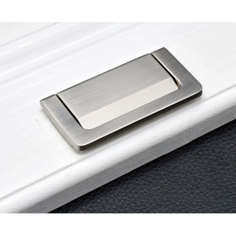 Poignée encastrée anneau pour meubles, tiroirs et portes coulissantes, poignée de tirage invisible en métal brossé gris mat, avec vis, lot de 2. (1/4)