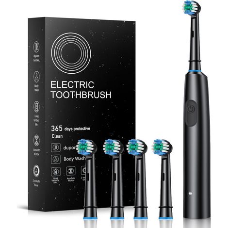 Magnetic Suspension Rotating Electric Toothbrush, 5 Modes, Sonic Cleaning, 8 Brush Heads and Carrying Case, Suitable for Children and Adults, Travel, Camping, etc. (1/5)