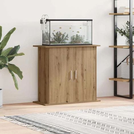 Support pour aquarium, en chêne massif fabriqué à la main, 81 x 36 x 73 cm, bois composite.
