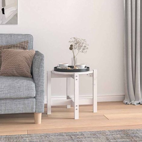 vidaXL Coffee Table White 脴 52,5x45 cm Solid Wood Pine (1/5)