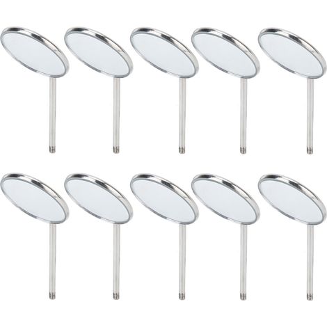 Lot de 10 miroirs d'inspection dentaire de type 5 en acier inoxydable transparent pour l'observation et les soins buccaux. (1/5)