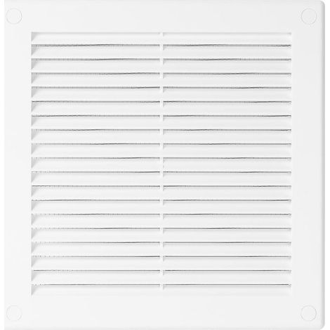 Lüftungsgitter aus Kunststoff mit Insektenschutzgitter und Schraubenlochabdeckungen für eine saubere Optik – Weiß – 200 x 200 mm (1/5)