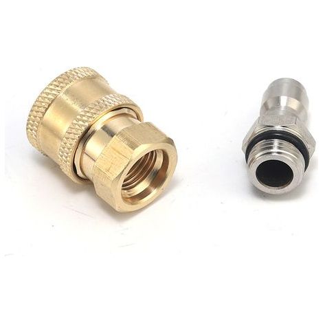 Connecteurs de buse de pulvérisateur haute pression, filetage M14, connecteur rapide 1/4, pièces de raccordement de tuyau,connecteurs de bouteille en mousse de neige(Gun He Head Fast Connection) (1/5)