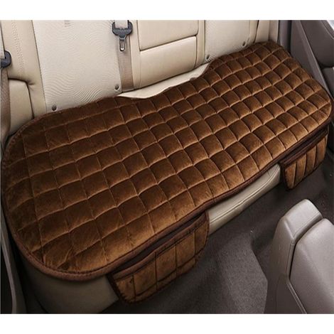 Coussin de siège auto d'hiver, unilatéral sans dossier, antidérapant, anti-restriction, adapté à la voiture (siège arrière, marron) (1/5)