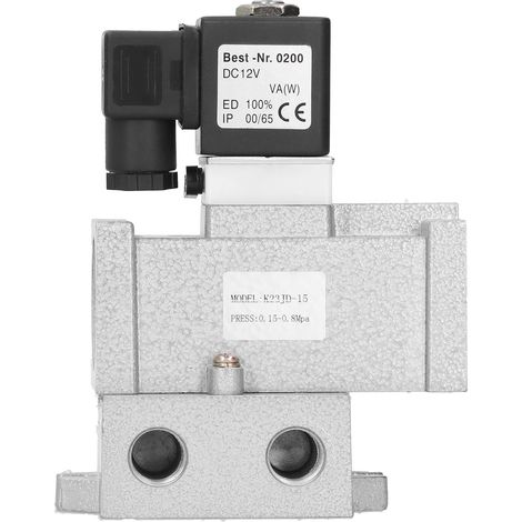 Électrovanne G1/2 pouce coupure 2 positions 3 voies raccord en alliage d'aluminium K23JD‑15DC12V (1/5)