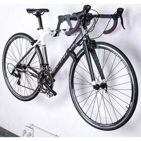 Support mural vélo réglable, porte-vélo horizontal, crochet et rangement mural pour intérieur (1/5)