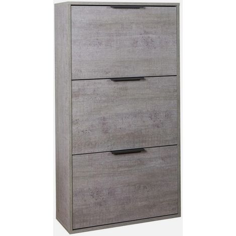 Scarpiera 65x105x25 cm Grigia con 3 Ante a Ribalta (1/2)