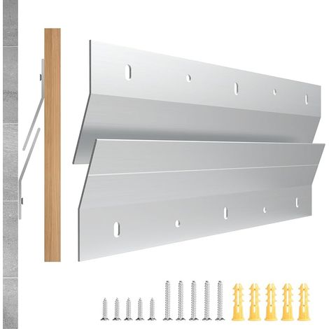 1 Paire Rail Fixation Miroir Lourd en Z 30cm, Fixation Cadre Lourd Supports Alliage d'Aluminium avec Inclinaison de 16° pour Tête de Lit, Panneau, Rack (1/5)