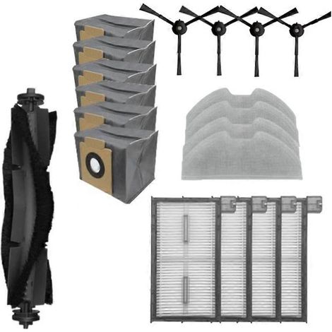 Pièce de rechange pour aspirateur X8 Pro Series : brosse principale, filtre, brosse latérale et sac à poussière. (1/5)