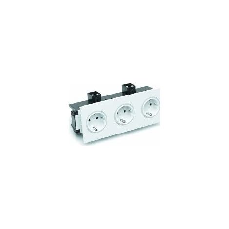 OBO Bettermann Base de enchufe SIGNA IN triple RAL9010 206x82x71 blanco puro RAL 9010, 6121032