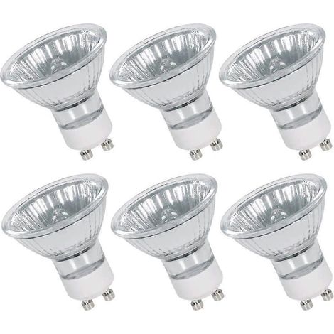 Ampoules halogènes GU10 220 V, 35 W, spots halogènes, 450 lm, blanc chaud 2800 K, faisceau de 40° - Lot de 6 (1/5)