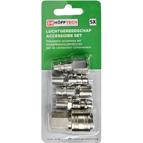 Accessoires pneumatiques Hofftech 5 pièces acier durable (1/4)