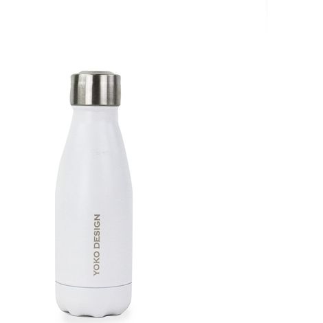 YOKO DESIGN - Bottiglia Termica con Doppia Parete in Acciaio Inox, Acciaio Inox, Bianco, 260mL (1/4)