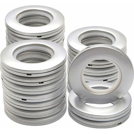 20 Stück Duschvorhanghaken, Vorhangösenringe, verschiebbare Vorhangösenringe für Fenstervorhänge, Duschvorhänge, Wohnaccessoires (Silber) (1/4)