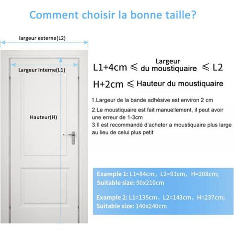 Moustiquaire Porte - 100x210 cm - Fermeture Magnetique Automatique - Pour Porte Standard - 1 Unite (1/5)