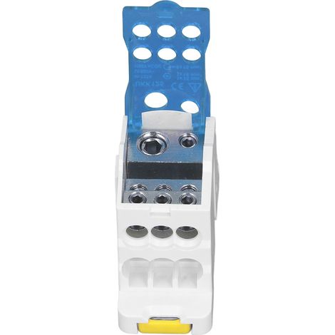 Boîtier de connexion rail DIN coffret de distribution électrique bornier universel connecteur de câble 690V 125A bleu (1/5)