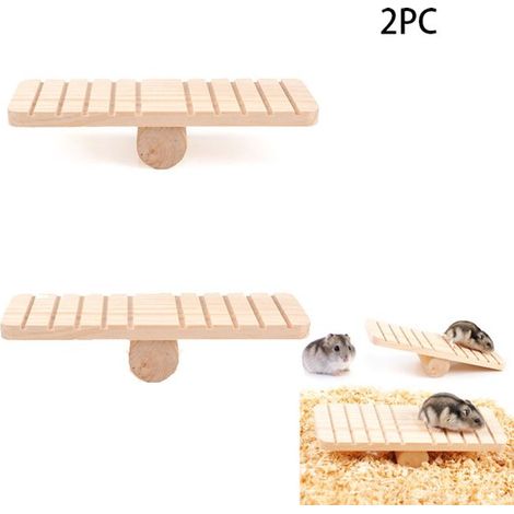 Altalena in legno a 2 pezzi per criceti, altalena con scaletta, gioco educativo, altalena in legno sospesa, gioco di arrampicata 19 x 7 x 4 cm per criceti, ratti, gerbilli (1/5)