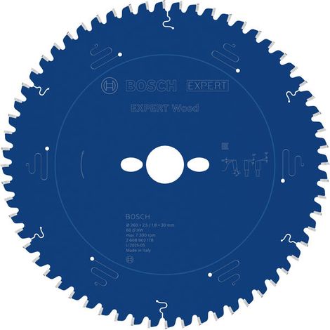 Bosch EXPERT Wood Circular Saw Blade 260 x 2.5/1.8 x 30 mm T60 2608902178 (1/4)