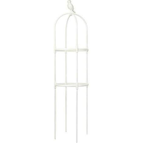 Soporte para plantas trepadoras – soporte para tomates y flores – blanco – acero inoxidable – 30 x 120 cm – 1 unidad (1/5)