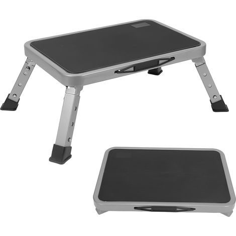 Marche Pied Pliable, Escabeau Réglable à 3 Niveaux, Plateforme Antidérapante Large, Tabouret Pliable Portable pour Adultes, Enfants, Cuisine, Bureau, Chambre, Maison (1/5)