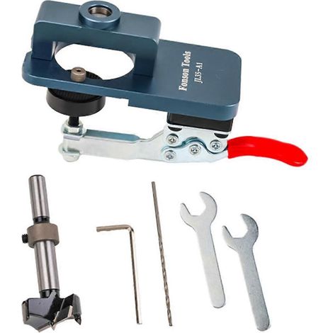 Gabarit de perçage pour charnières invisibles de 35 mm pour le travail du bois, guide de perçage et outil de positionnement pour cadres de façade (1/5)