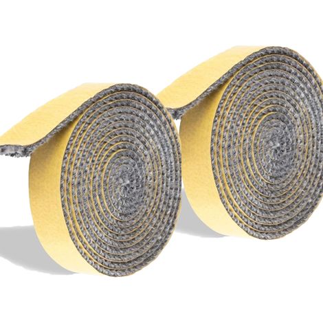 Lot de 2 Joint auto - adhésif pour cheminée - joint en fibre de verre 2m de long, résistant à la chaleur 550 ° C - 2M x 15mm x 3mm (1/5)