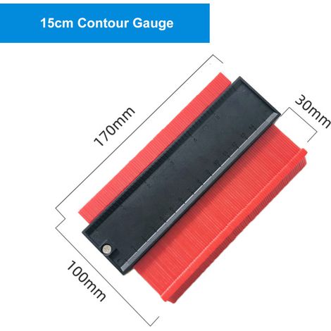 Plantilla de contorno de 150 mm (5,9 pulgadas) para trazar formas irregulares, ideal para trabajos de carpintería, instalación de molduras y reparación de suelos. Decoración y bricolaje. (1/5)