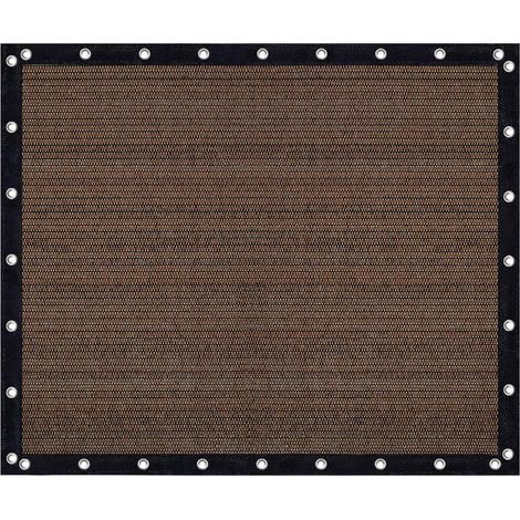 Filet d'ombrage perforé rectangulaire - Protection solaire et occultant - Idéal pour plantes de jardin et balcon - Convient pour terrasse, jardin, auvent de pavillon (2 x 3 mètres) - Marron (1/5)