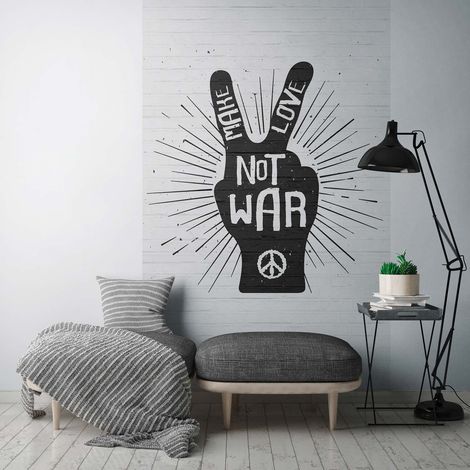 Papier peint intissé Briques & pierres Noir, Blanc - 1,59 x 2,8 m (1/3)