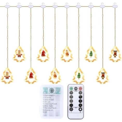 Lumières De Décoration De Noël, 50 LED 3M Guirlande Lumineuse USB Étanche Guirlandes Lumineuses Lumières féériques 8 Modes d'Eclairage Lumière pour Noël Fenêtre Soirée Terrasse Fenêtre Patio Jardin(Mo (1/5)