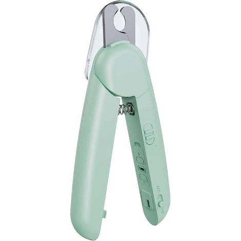 Coupe-griffes avec lumière LED, adapté aux chiens et aux chats - avec lime à ongles et protection anti-éclaboussures, vert (1/5)