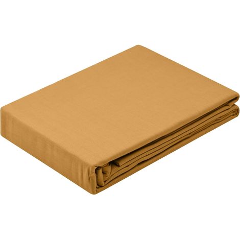 Housse De Couette Taille 240x220 cm 100% Coton Biologique Couleur Curry Modèle Horizon Linge de lit pour Maison Doux et Confortable (1/5)